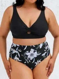 CUPSHE Plus Size High Waisted Bikini