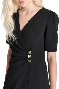 Classic Fit Surplice Wrap Dress DKNY