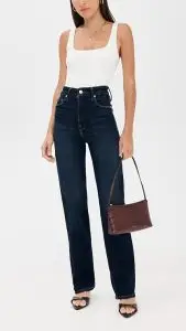 Good American Soft Tech Good True Straight Jeans