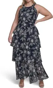 Halter Tiered Floral Maxi