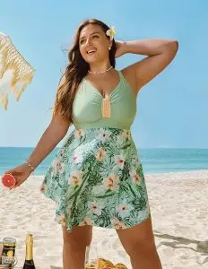 Hanna Nikole Plus Size A-Line Swim Dress