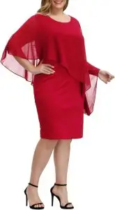 Hanna Nikole Women's Sleeveless Cape Dress