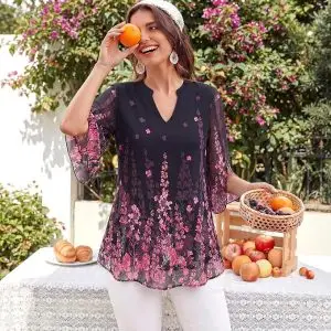 Milumia Elegant Pleated Work Tunics