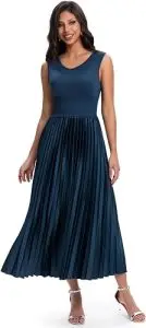 Smocked Waist Pleated Dress