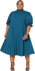 Front-Pleated Layered Dress