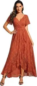 V-Neck Empire Waist Dress by Ever-Pretty