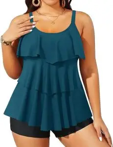 Yonique Plus Size Swim Dress with Shorts