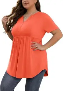 Allegrace Henley V Neck Tunic